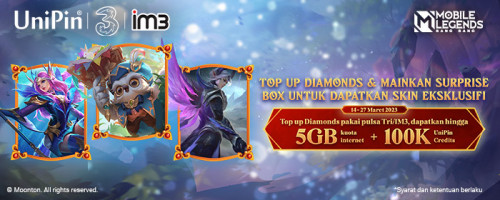 Top Up Diamonds dengan Pulsa Tri & IM3, dan Mainkan Surprise Box untuk Dapakan Skin Eksklusif!